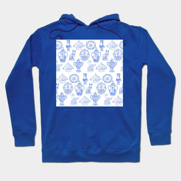 Ocean ink porcelain graphic Hoodie by Comacomi